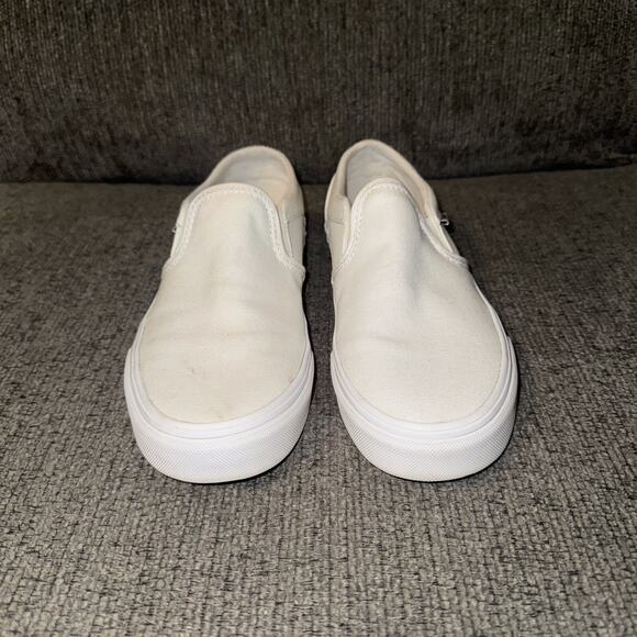 Vans Off the Wall Skateboarding Shoes Women's US 6 Cream Canvas Slip-on Sneakers - Picture 2 of 7